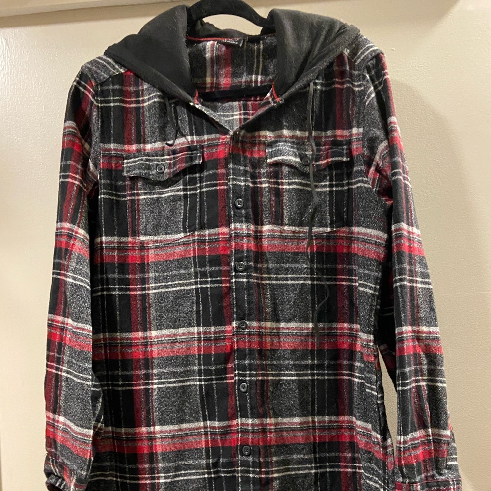 Burnside Button Up Hoodie Flannel